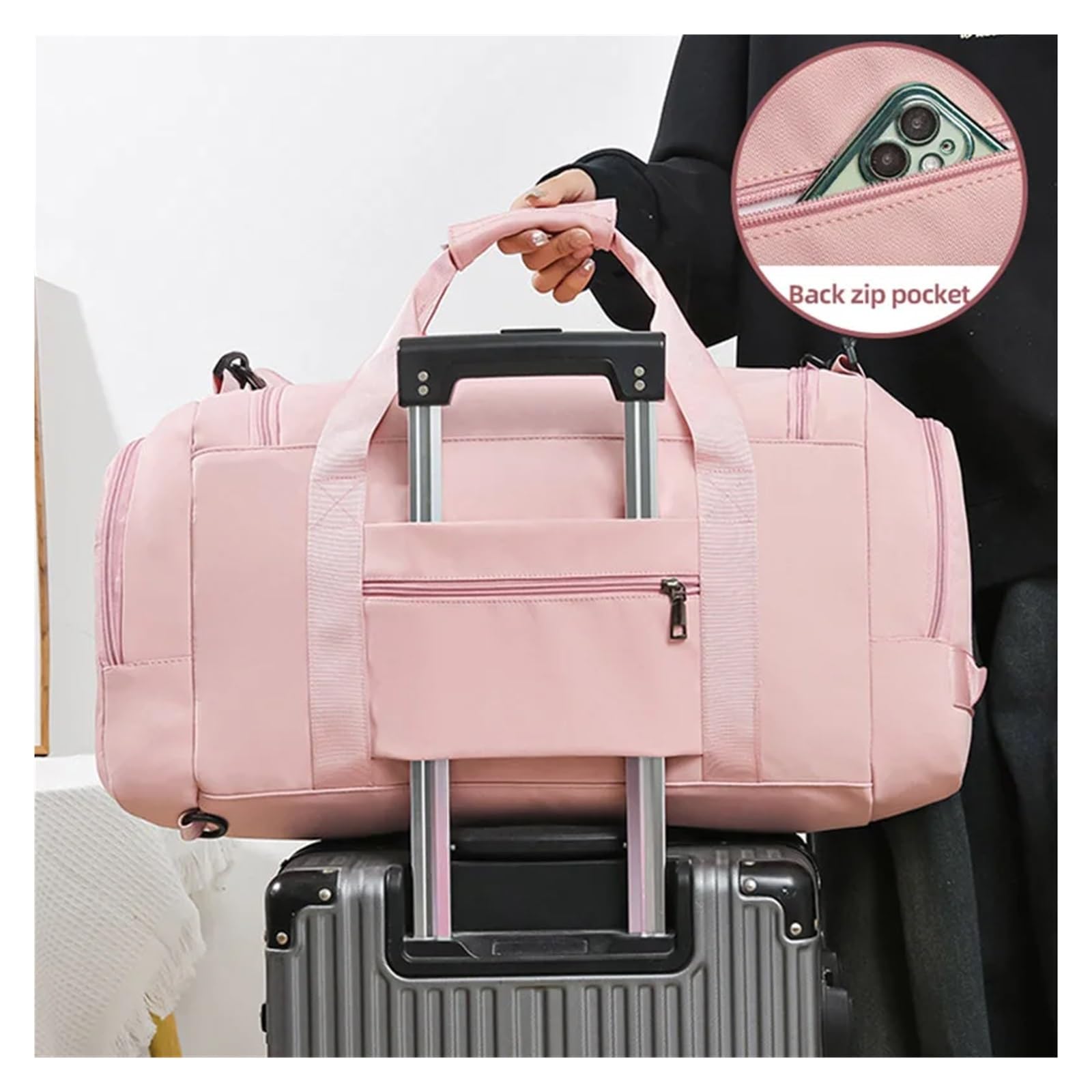 SCRUBY Torba podróżna na siłownię fitness torebka sportowa kobiety mężczyźni suche mokre buty kieszeń na jedno ramię crossbody pływanie joga plecak torba sportowa, NIEBIESKI, Jeden rozmiar