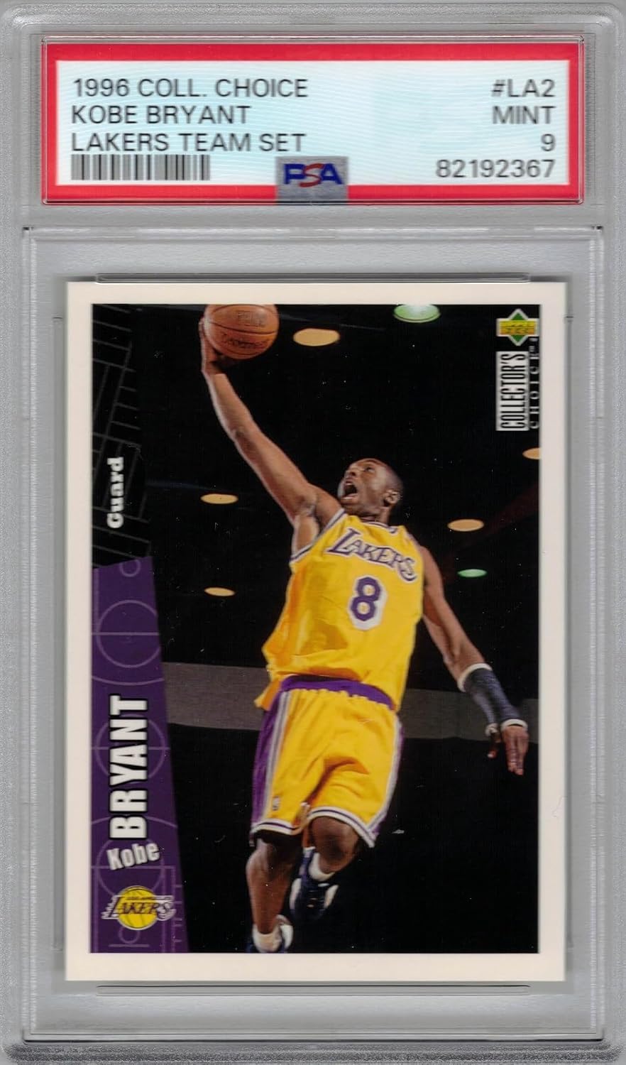 1996-97 Upper Deck Collector's Choice Basketball #LA2 Kobe Bryant Graded PSA 9 Mint
