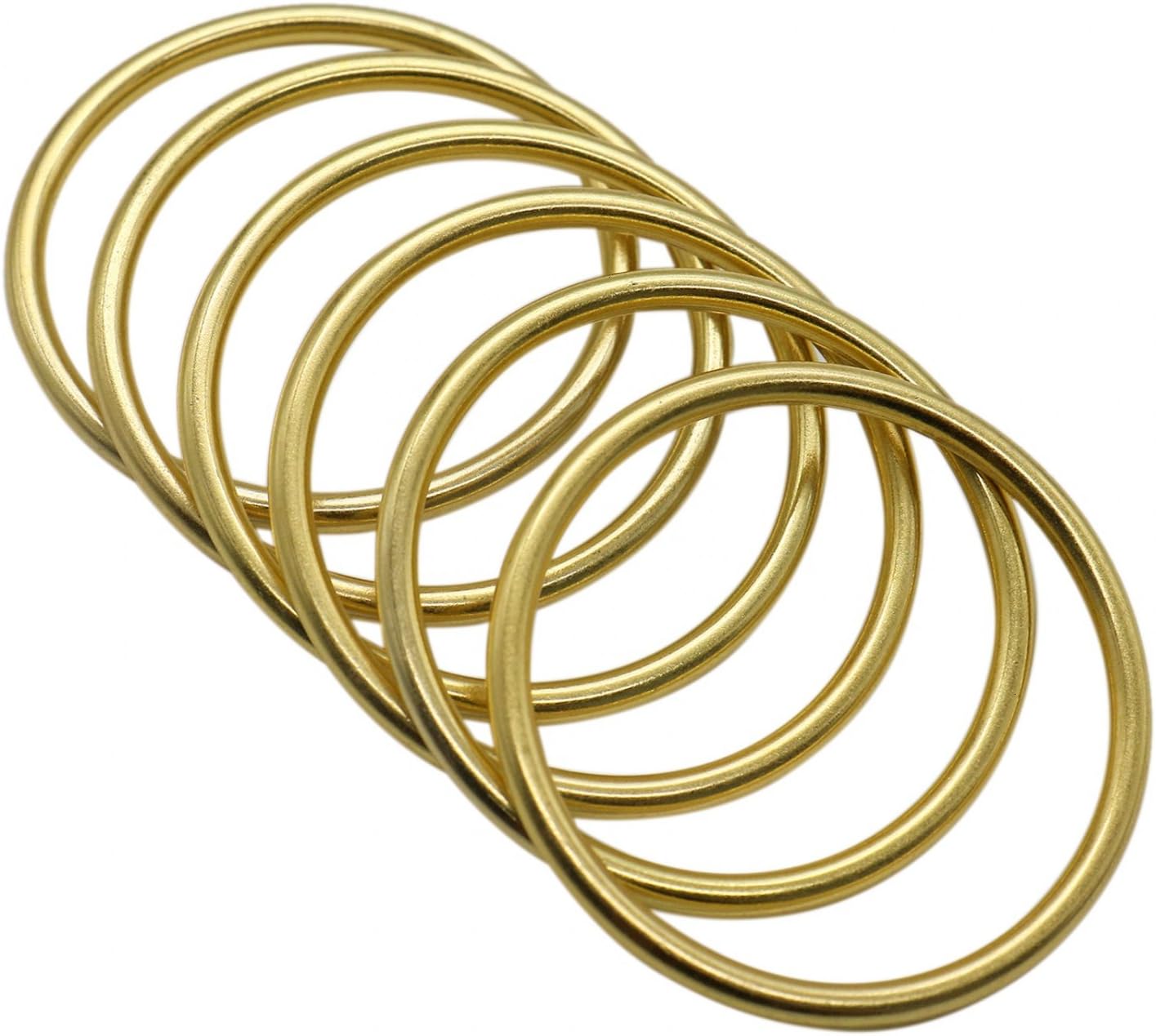 WEFOO Pack of 6 Round Brass Rings Metal Hoops Metal Rings for Dream Catcher Crafts Accessories, 2 Inch