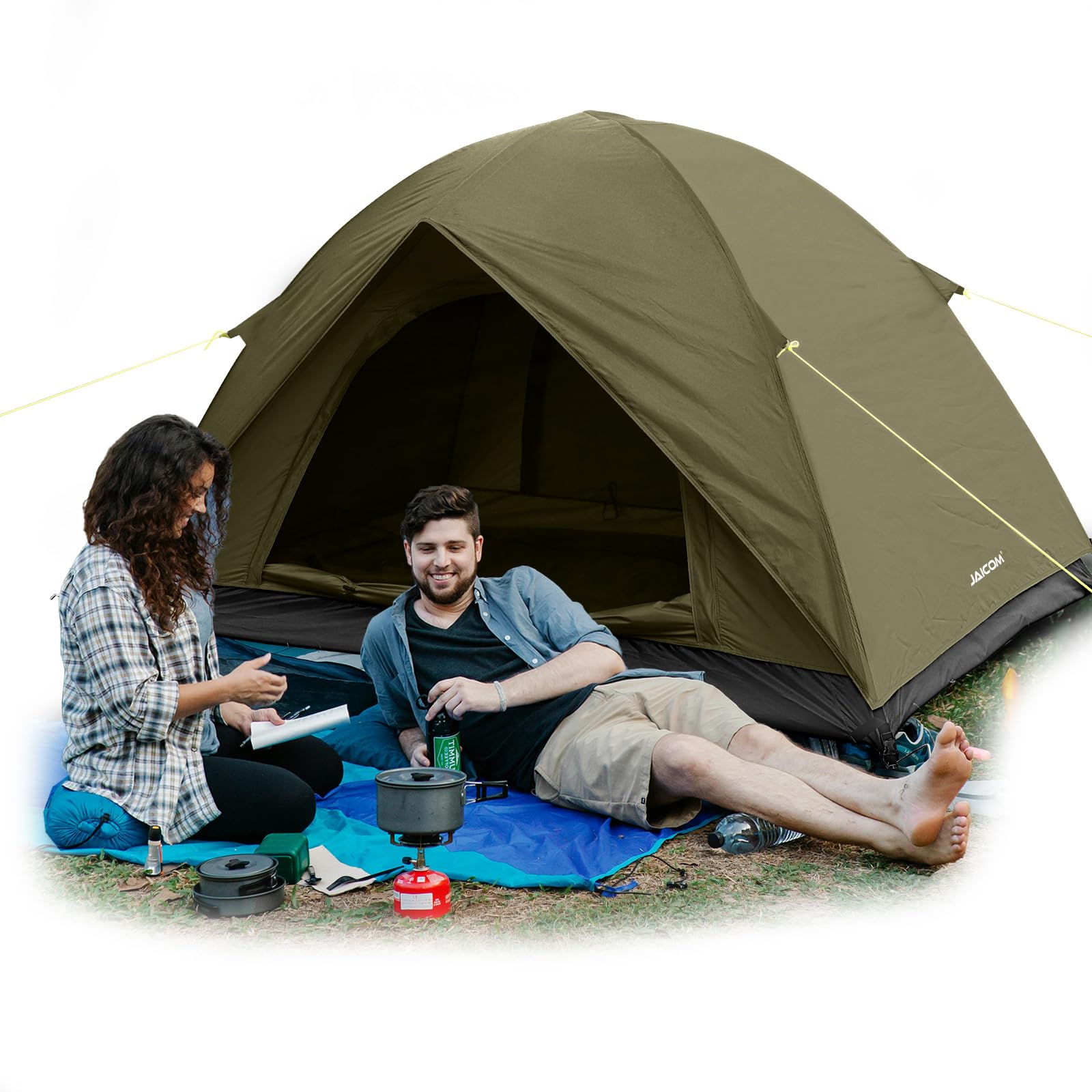 JAICOM Camping Tent, Ultralight Tent 2-4 People, Waterproof Dome Tent - Quick Assembly, Small Pack Size Bikepacking Tent for Outdoor, Hiking, Families, Camping, Festival