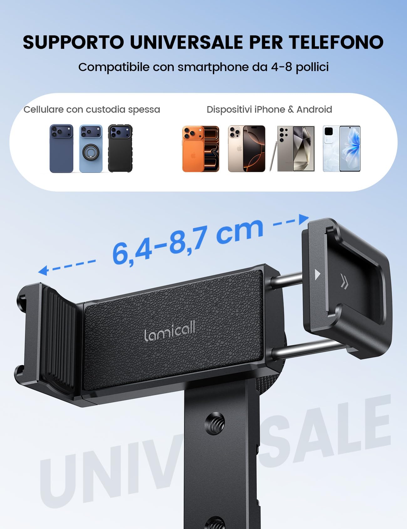 Lamicall 3-IN-1 Adattatore Cellulare per Treppiedi - [TOP Alluminio]