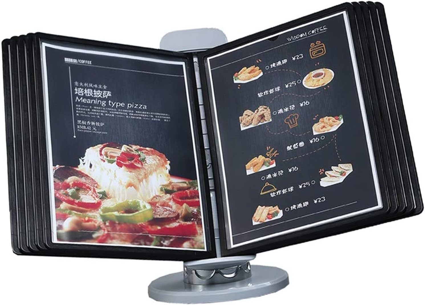 SnamicE Desk Reference Organizer, Desktop Reference Organizer, Display Folder With Cover For Displaying A4 Documents And Company Pictures,Gray