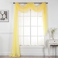 Vista 13 de Interior Trends Cenefa multiusos de gasa transparente con dobladillo completo para ventana o evento