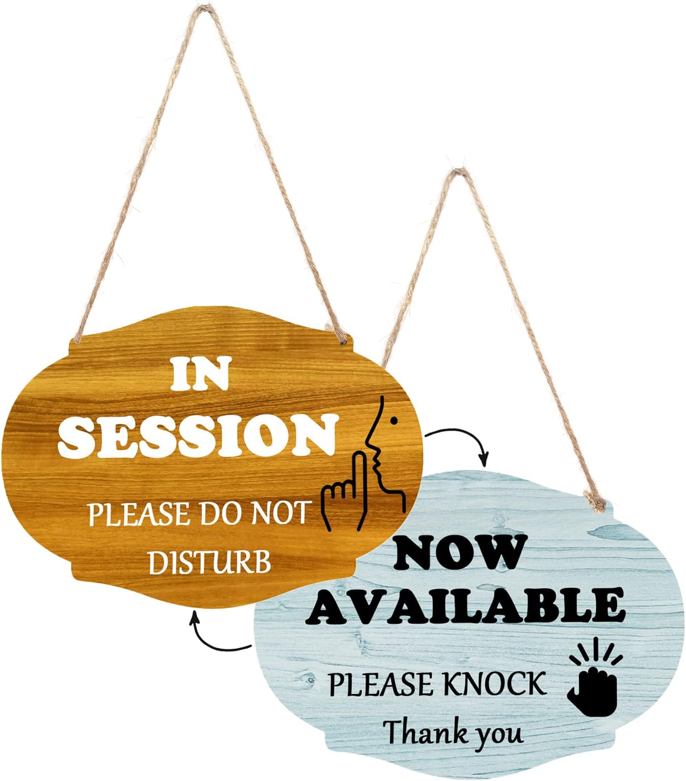 In Session & Do Not Disturb Double-Sided Door Sign - 'In Session, Do Not Disturb' & 'Available, Please Knock' - Ideal For Therapists, Home, Clinic, Dorm & School