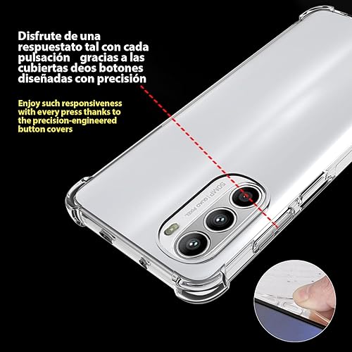 Miniatura 5 de Funda para Motorola G52/Moto G82 5G Clear TPU Cuatro Esquinas Funda Protectora Transparente Suave Funda