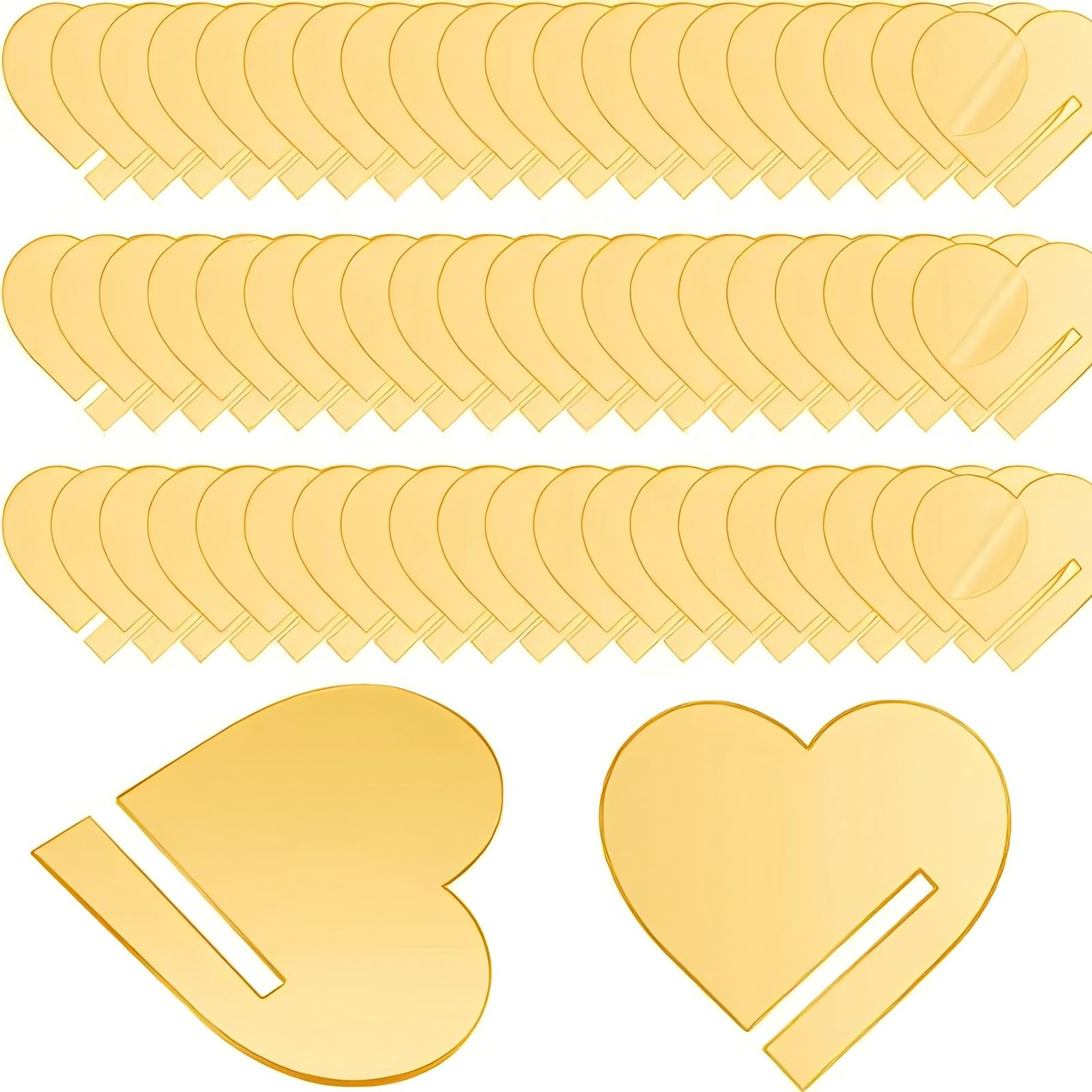 LKZIYAN 120 Pack Acrylic Drink Tags Heart Shape Party Drink Tag Clear Acrylic Drink Marker Champagne Glass Marker Tag Acrylic Wine Glass Charms for Bar Wedding Wine Tasting Party (Gold)