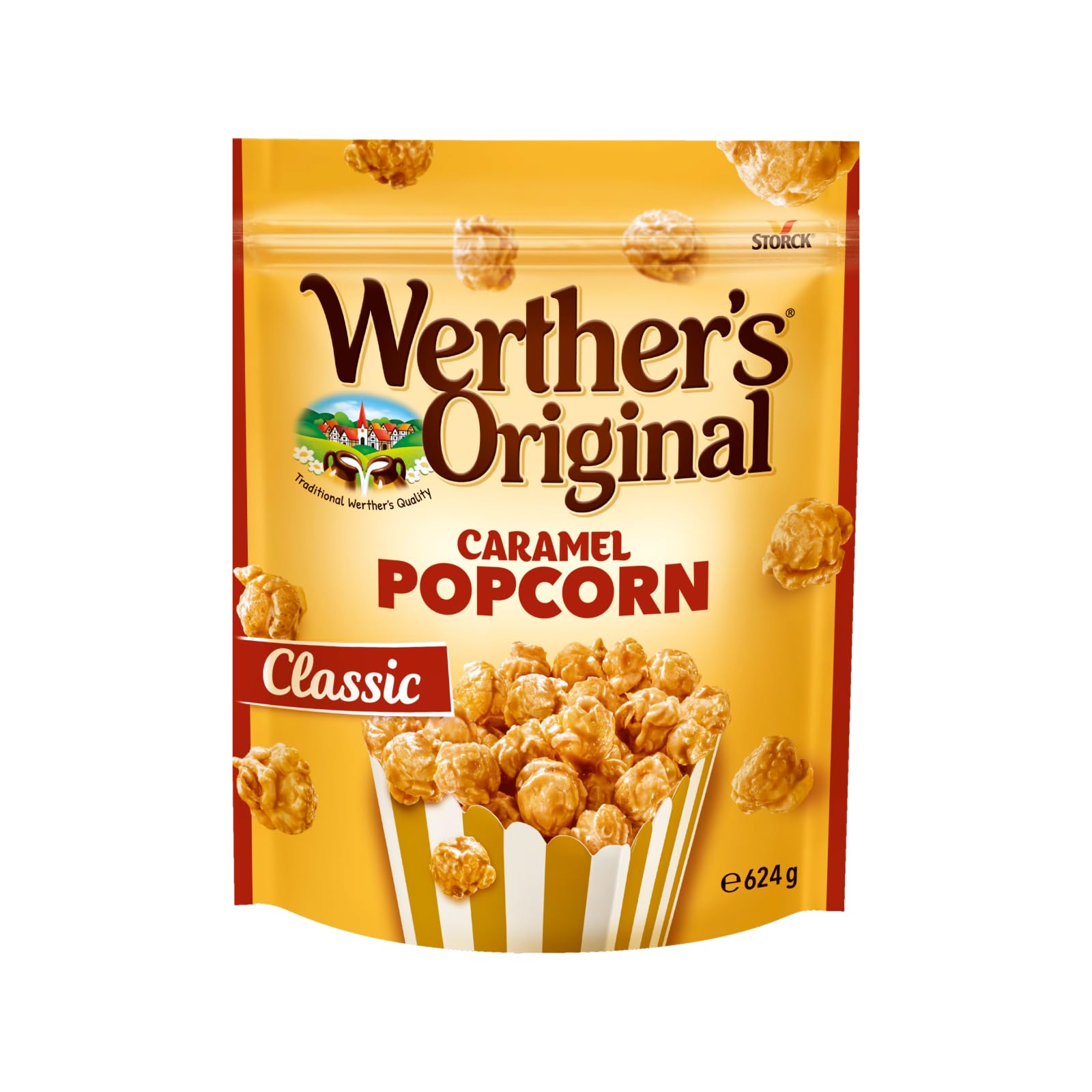 Werther's Original Caramel Popcorn Classic (XXL) – 1 x 624g – Popcorn mit Sahne-Karamell-Überzug