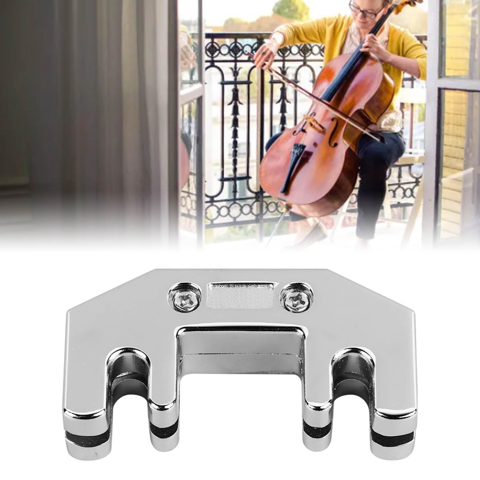 Sourdine de Violoncelle, Accessoire D'instrument à Cordes de Silencieux de Violoncelle de Réduction de Bruit de Pratique de Violoncelle en Métal Durable (SILVER)