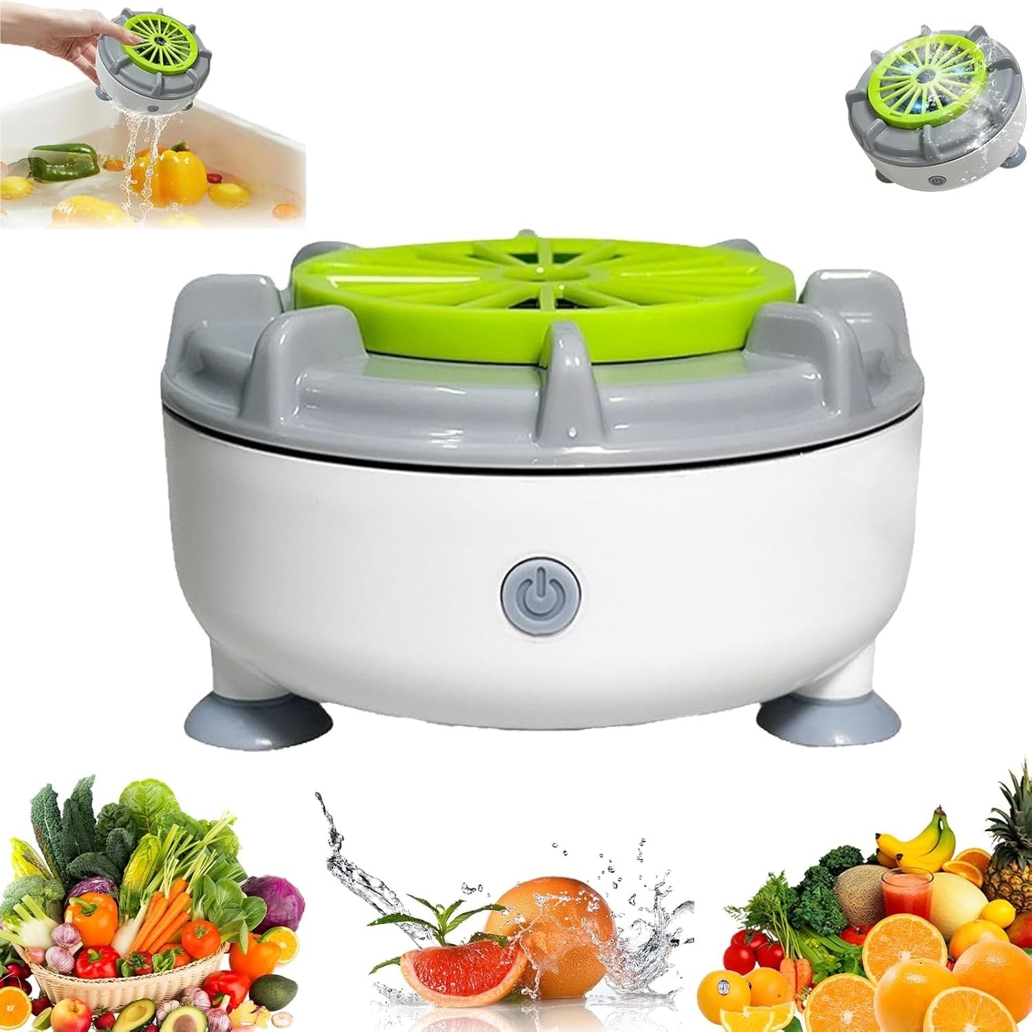 Tragbare Gemüse Obst Waschanlage, Effiziente Automatische Obstwaschanlage Ultrasonic Cleaner Elektrische Gemüse Waschmaschine, Wiederaufladbare Obstreiniger zum Reinigen von Obst Gemüse Fleisch