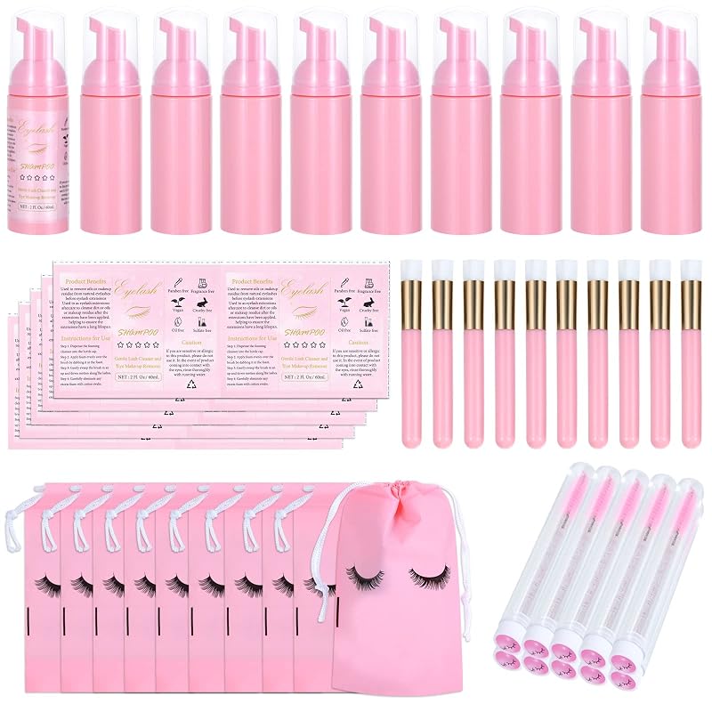 Kit Tannova com 50 acessórios para cílios, rosa