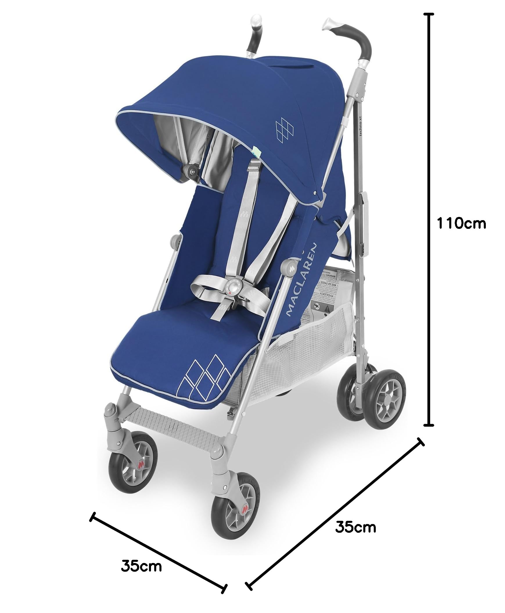 Maclaren Techno XT lightweight compact umbrella stroller for newborns up to 25 kg, UPF 50+ extendable waterproof hood, Reclining seat, Accessories included, 4 wheels suspension, Medieval Blue/Silver: Buy Online at Best Price
