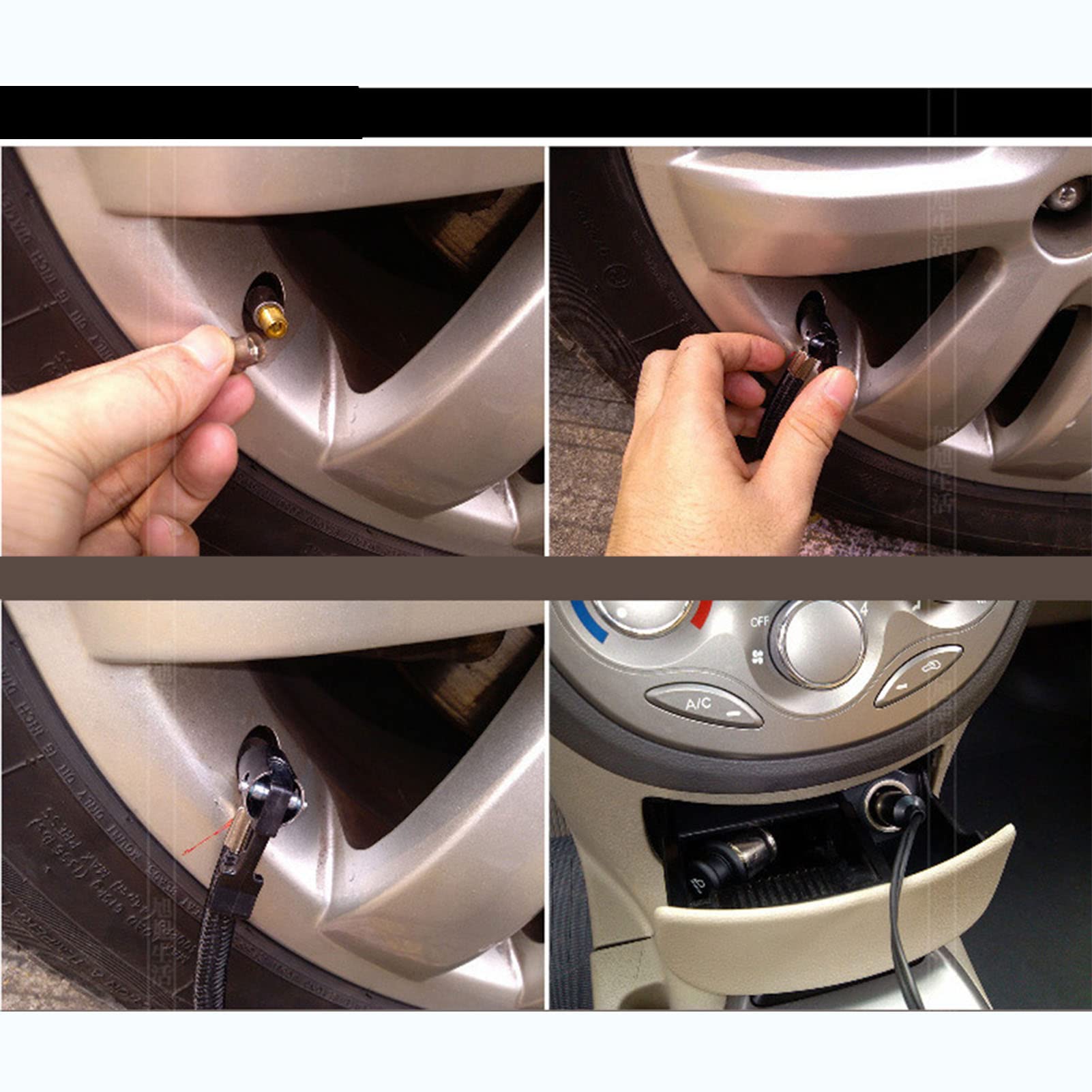 Pompa Per Pneumatici Portatile Auto 12V - Compressore Aria Con Quadrante, Per Auto, Moto, Bici, Gommoni - Foto 12