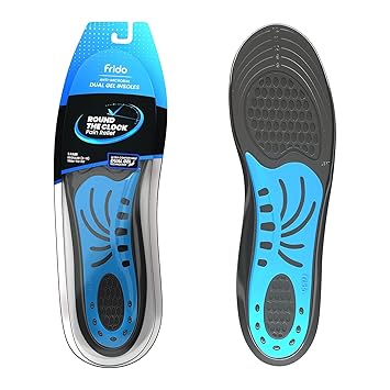 Frido Dual Gel Heavy Duty Trimmable Insoles | For Loose Shoes or Replacing Existing Insoles | Thick Shoe Inserts | Extra Comfort and Support | Proudly Made in India | (Size 8-13 UK) - Pack of 1 Pair