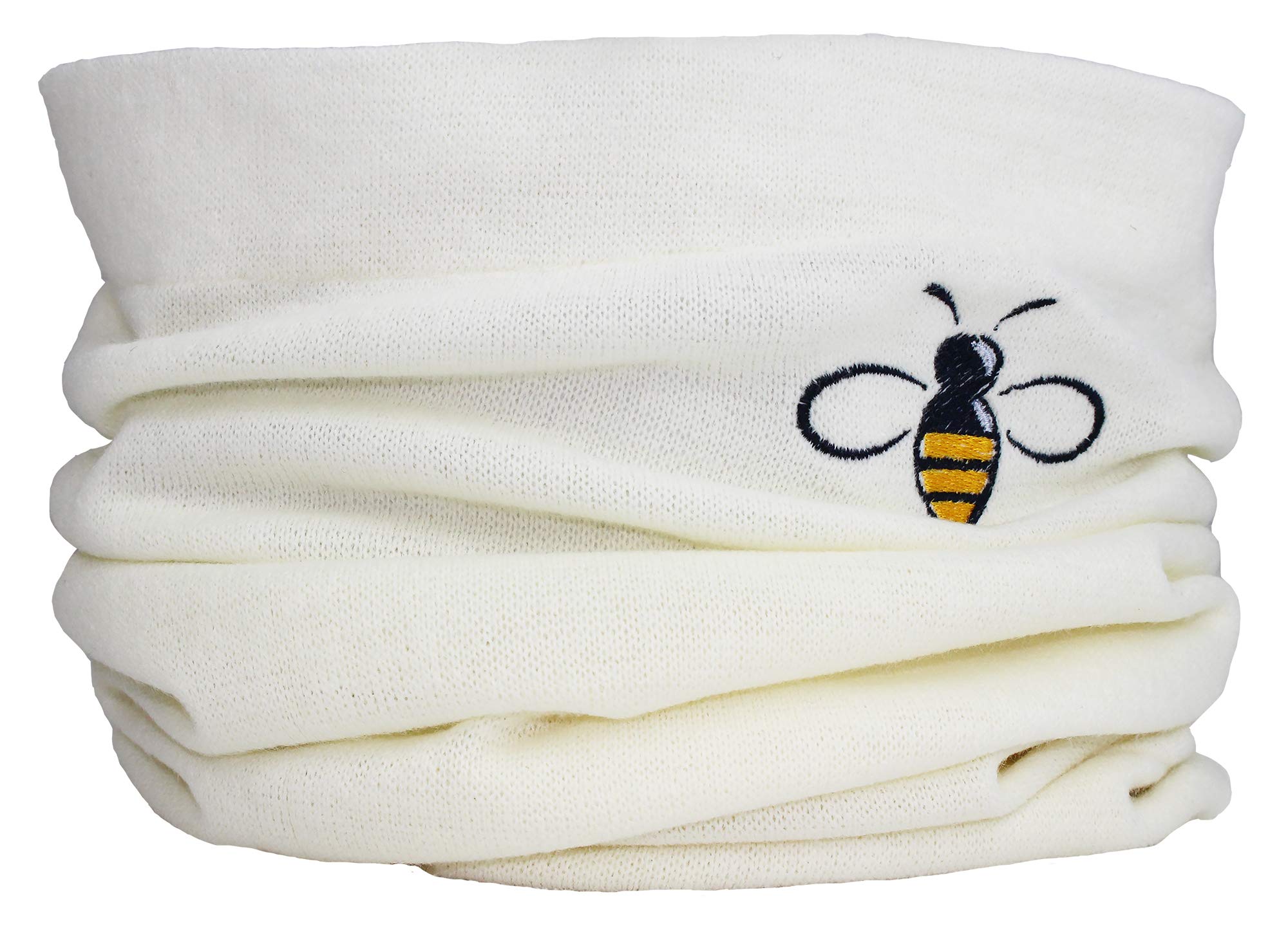 Teddyts Women's Cream Super Soft Fine Knit Bumble Bee Snood Scarf