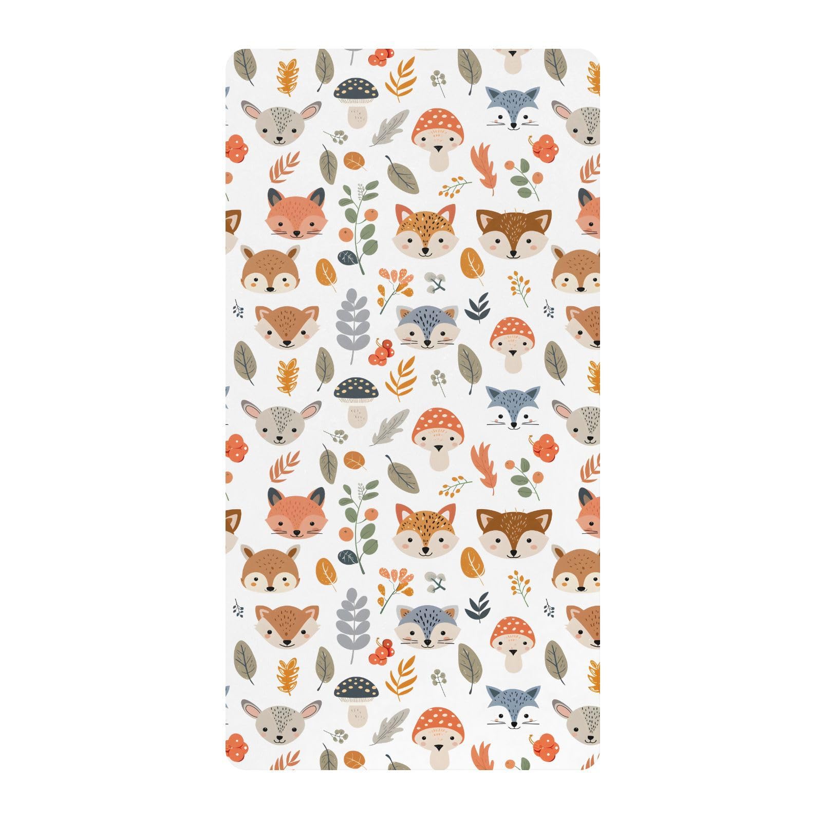Drap-housse pour berceau de bébé Berry and Leaves pour garçons et filles, matelas standard doux, 71,1 x 132,1 cm
