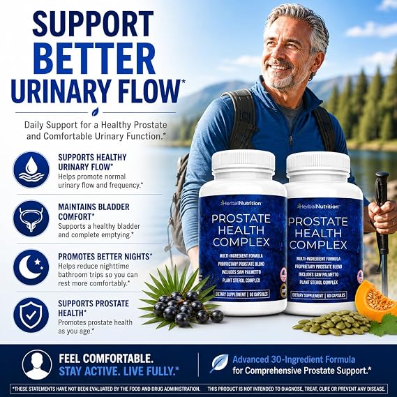 Prostate Health Support Supplement with Beta Sterols, 120 Capsules