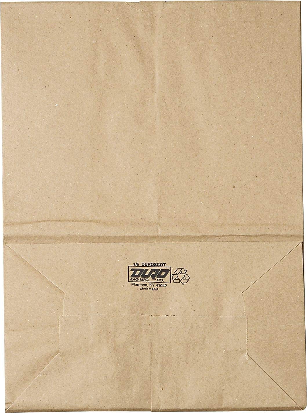 General SK1657 1/6 BBL Paper Grocery Bag, 57lb Kraft, Standard 12 x 7 x 17, 500 bags