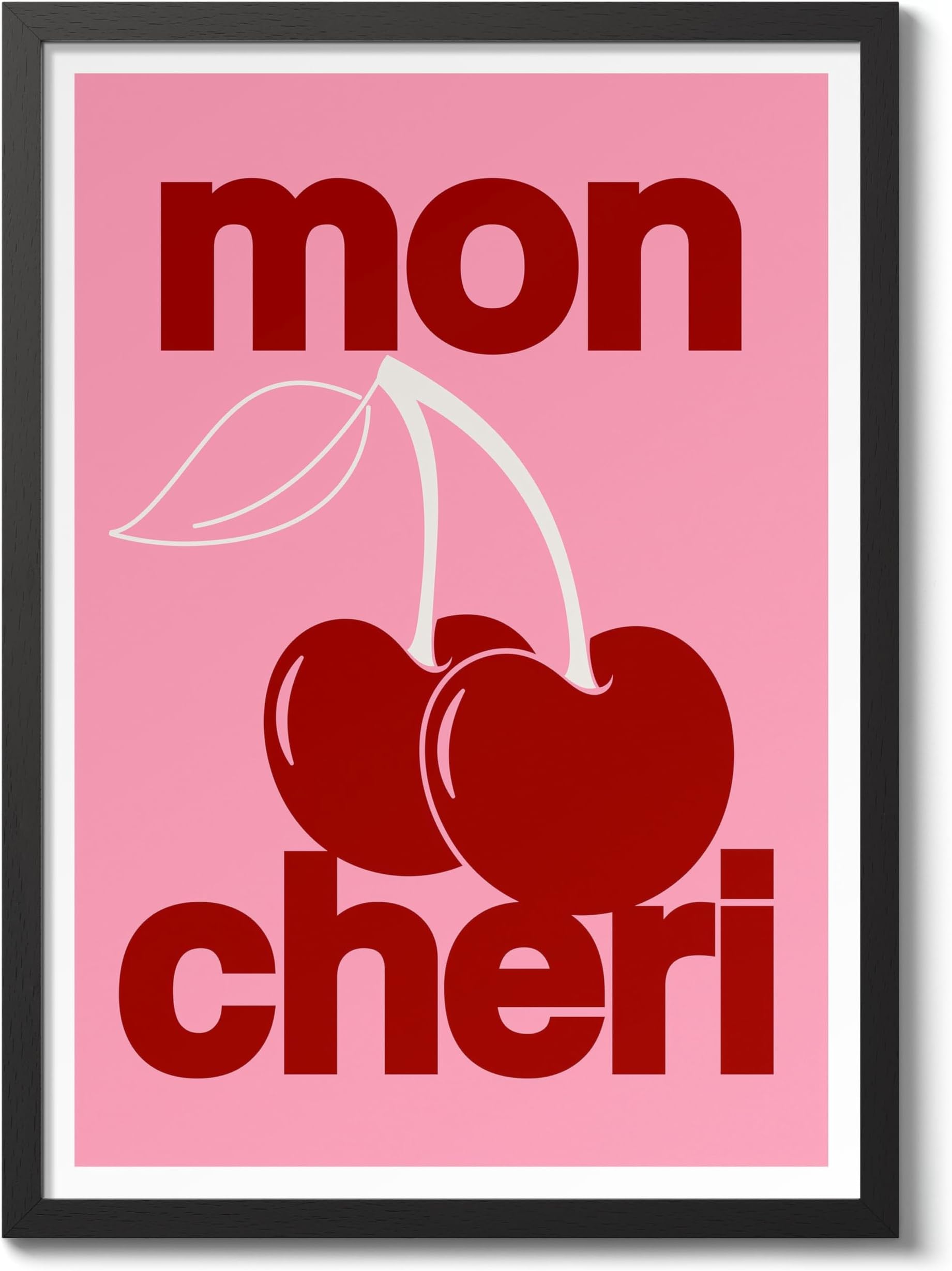 AnimatoMon Cheri Hot Pink Preppy Aesthetic Girls Bedroom Wall Art Decor, Archival Matte, A5 (Print Only) - 21x14.8cm