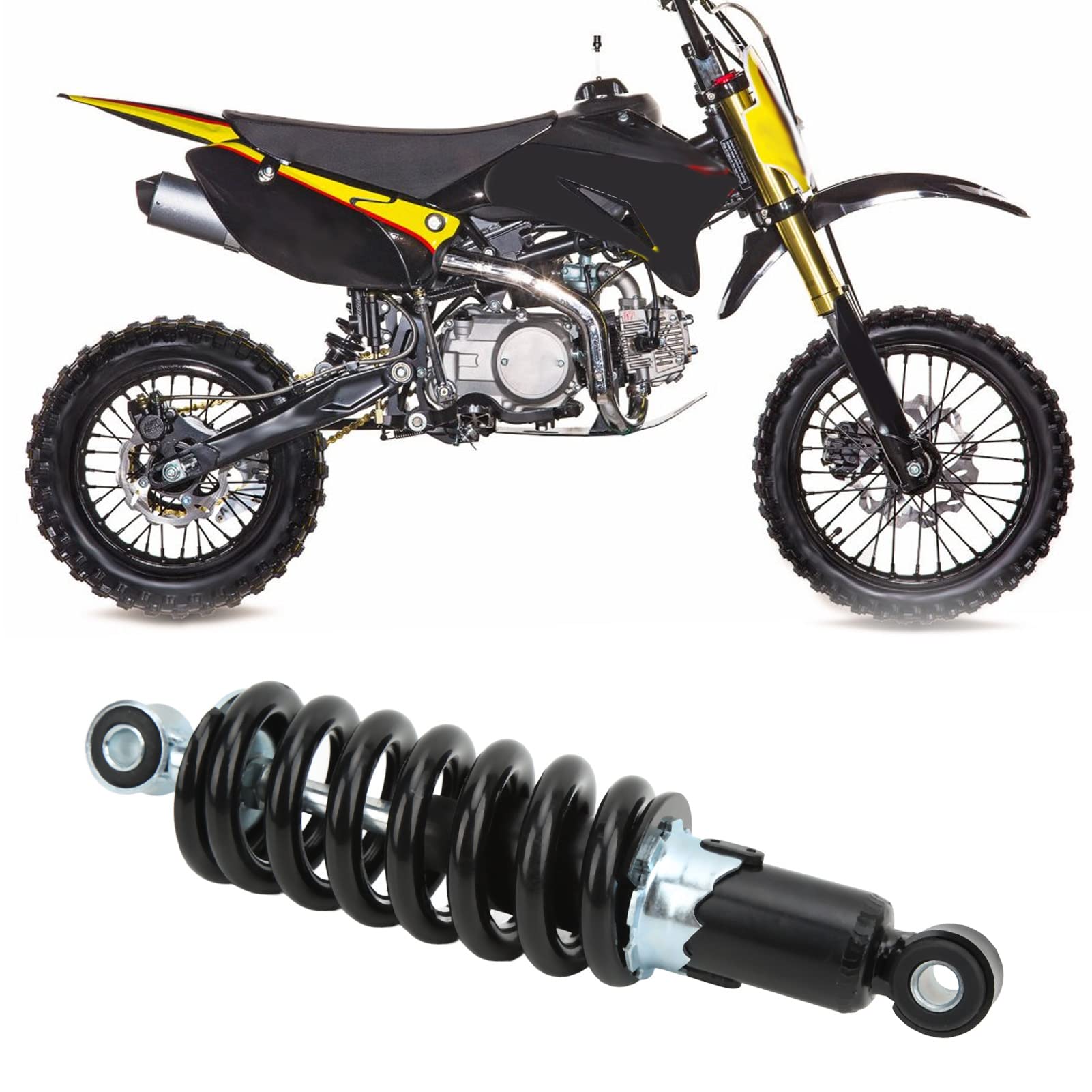 Amortyzator Motocyklowy, Amortyzator 240mm Regulowany Wodoodporny dla do Dirt Pitbike ATV Go Kart Scooter