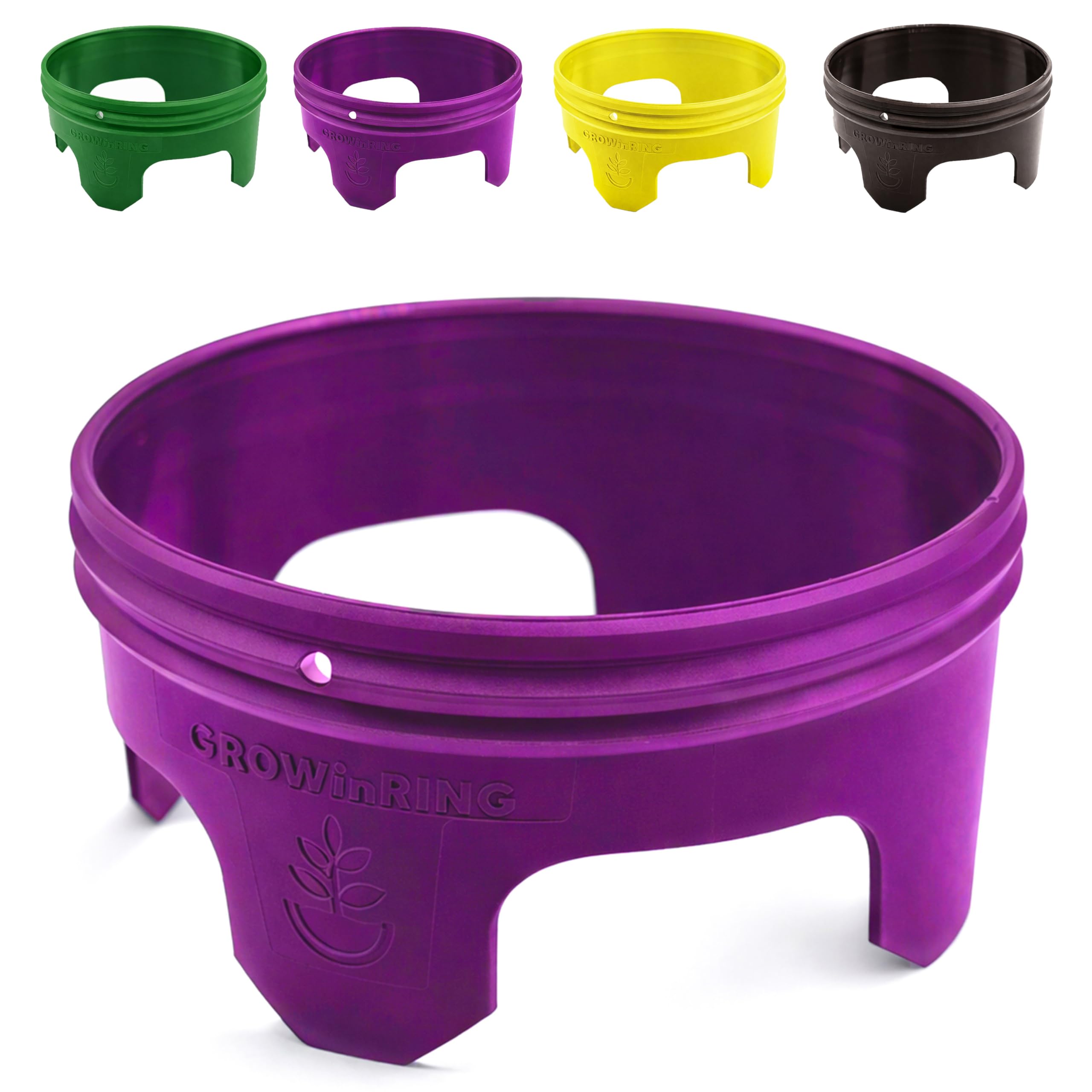 7 inch Solid Planting Grow Rings | 12 Pack Purple | One-Piece Design for Deep Root Watering Veggies, Herbs &amp; Flowers | Mulch &amp; Soil Barrier | Deter Slugs and Cutworms | Heavy Duty | Made in USA