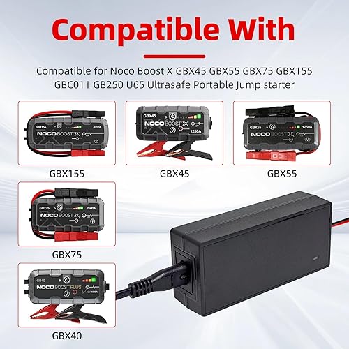 Miniatura 2 de Cable adaptador ACDC para NOCO Jump Starter compatible con NOCO GB70 GB150 GB250+ GB251+ GB500 GB500+ Genius Boost Ultra Safe Batería de arranque de