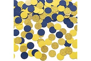 Gold Blue and Yellow Confetti Table Decoration for Parties