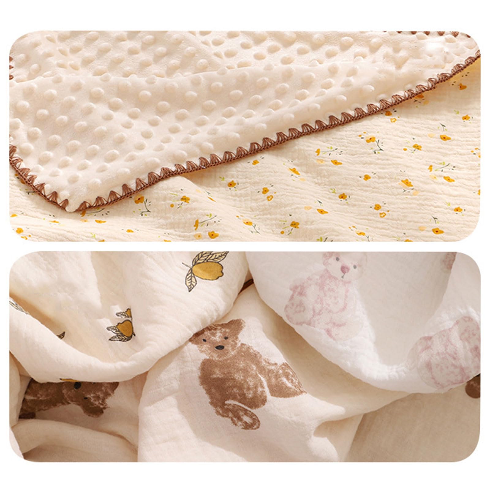 Coperta per neonati e bambini, morbida, in mussola di cotone, traspirante, per allattamento, 100 x 140 cm