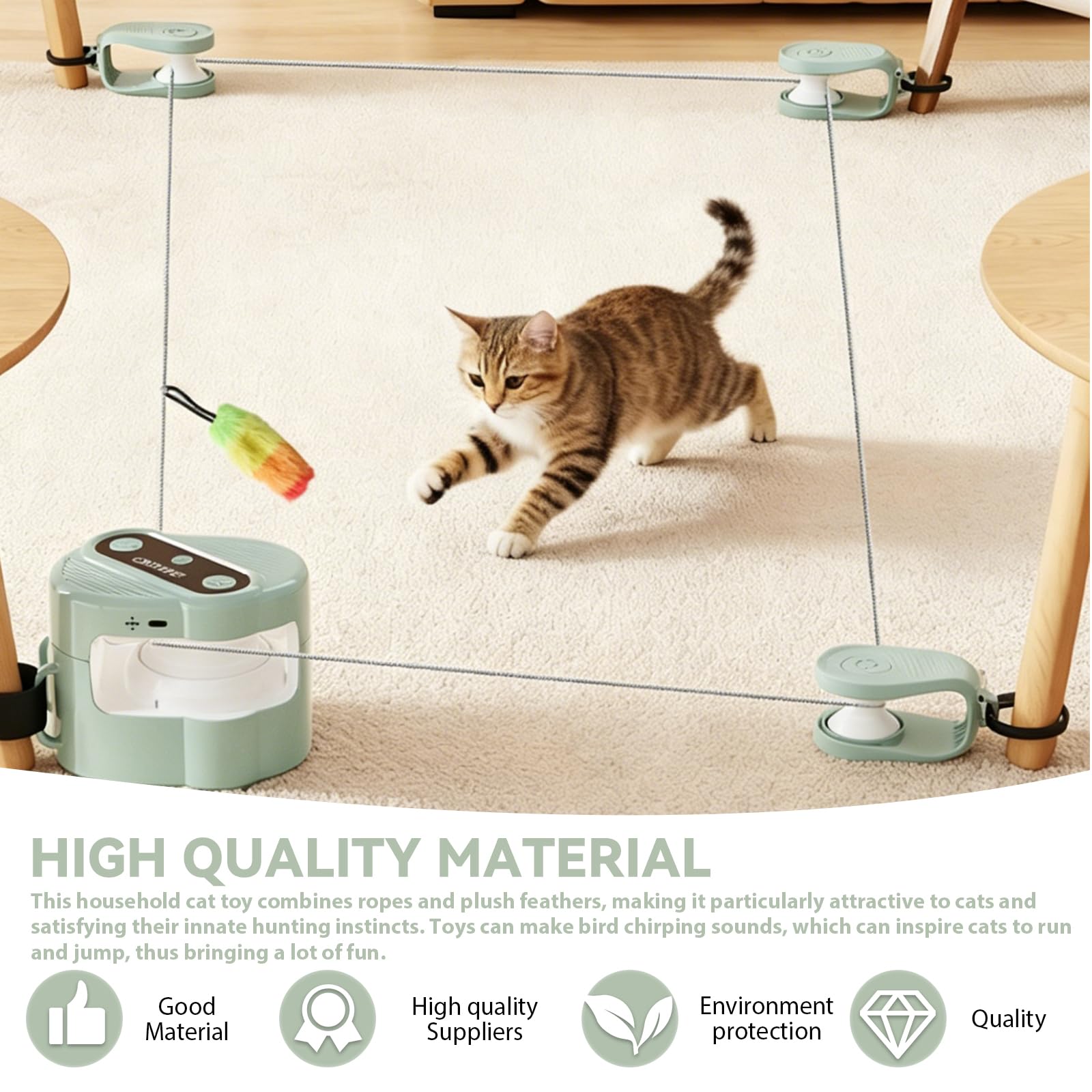 Giocattolo per gatti indoor, tapis roulant per gatti, giocattolo elettrico con telecomando, nuovo tapis roulant, velocità regolabile, giocattolo simulato per caccia di gatti