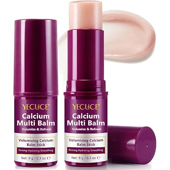 Calcium Multi Balm Stick - 2 Pieces Korean All-in-One Care Stick with Collagen. Moisturising Firming and Anti-Ageing for Eyes Neck & Face
