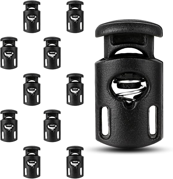 Bewudy topes negros para cordones de hasta 5 mm, 10 piezas