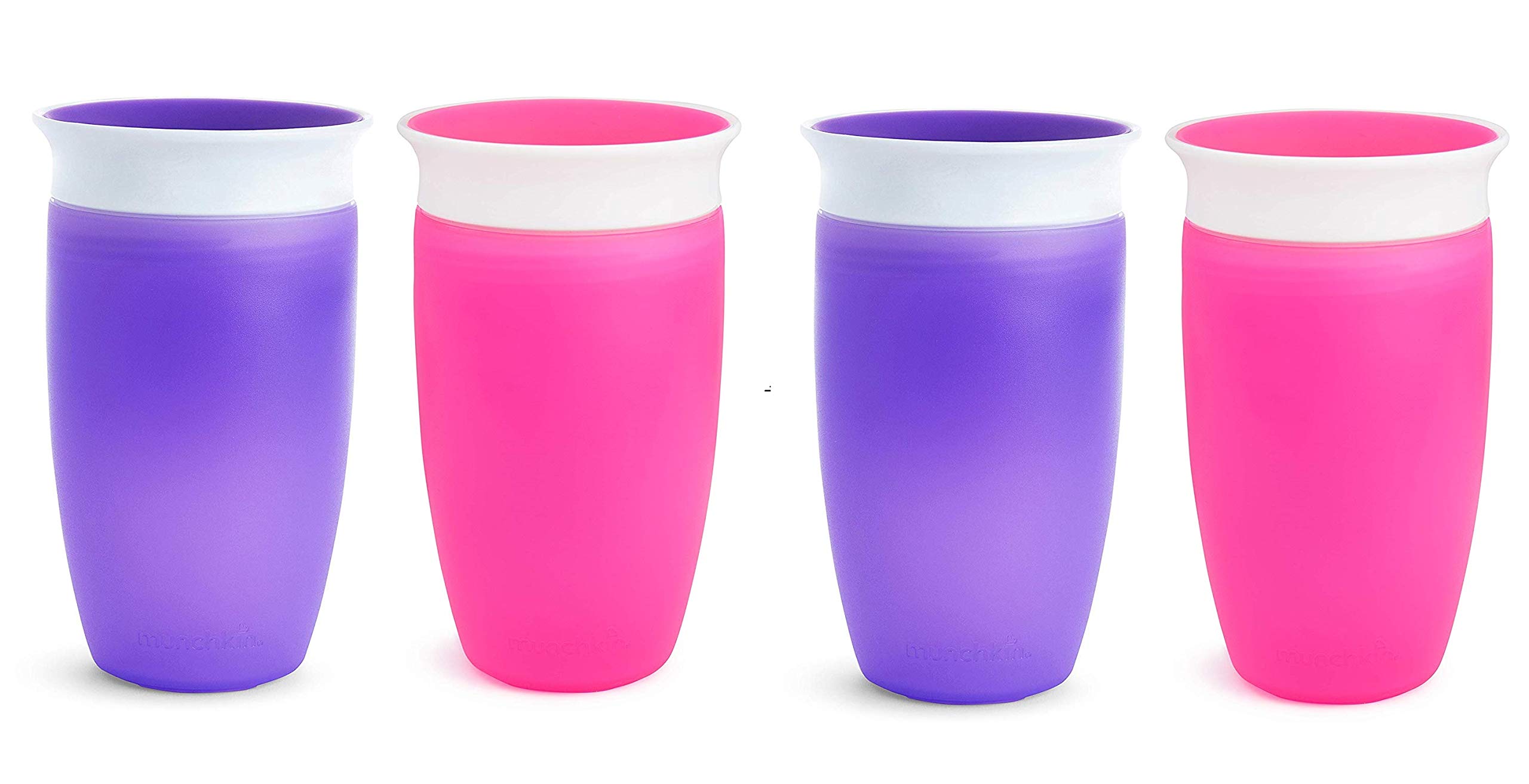 Munchkin Miracle 360 - Tazza con beccuccio, 2 ct, colore: rosa/arancione Munchkin