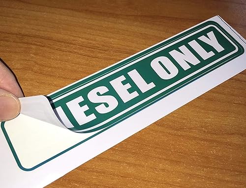 Para exterioresinteriores (paquete de 3) 6.25 x 1.25 pulgadas, letrero de solo diésel, calcomanía de advertencia para latas de combustible y tanques