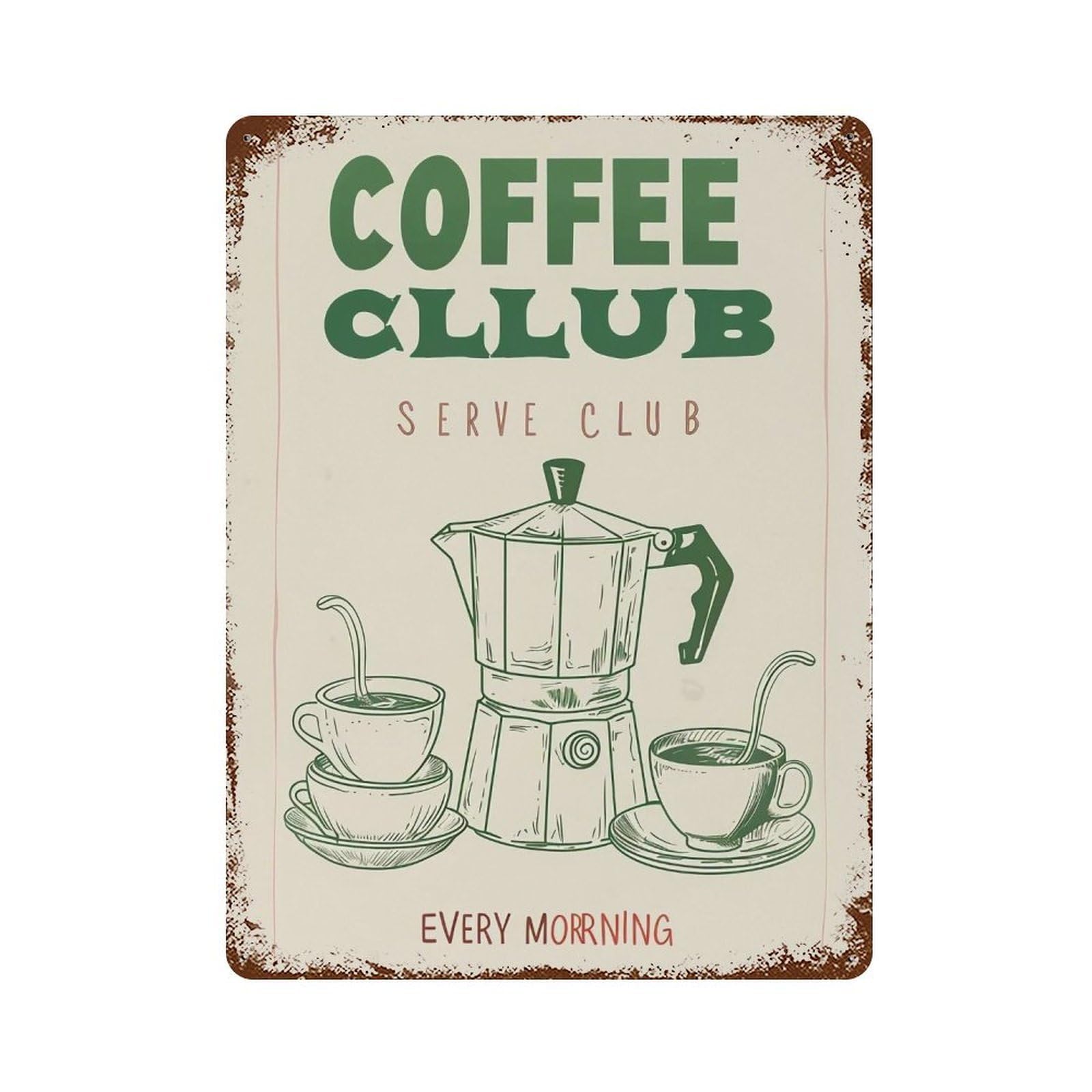 YHGERTKU Fresh Coffee Every Morning 03 Wall Art Retro Iron Vintage Metal Tin Sign Poster Modern Decor for Living Rooms Gift 40x30cm