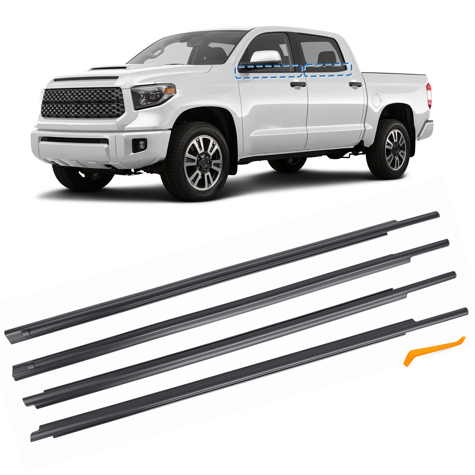 Photo 1 of TOP-MAX Window Molding Trim Seal for Toyota Tundra Crewmax (2007-2021)