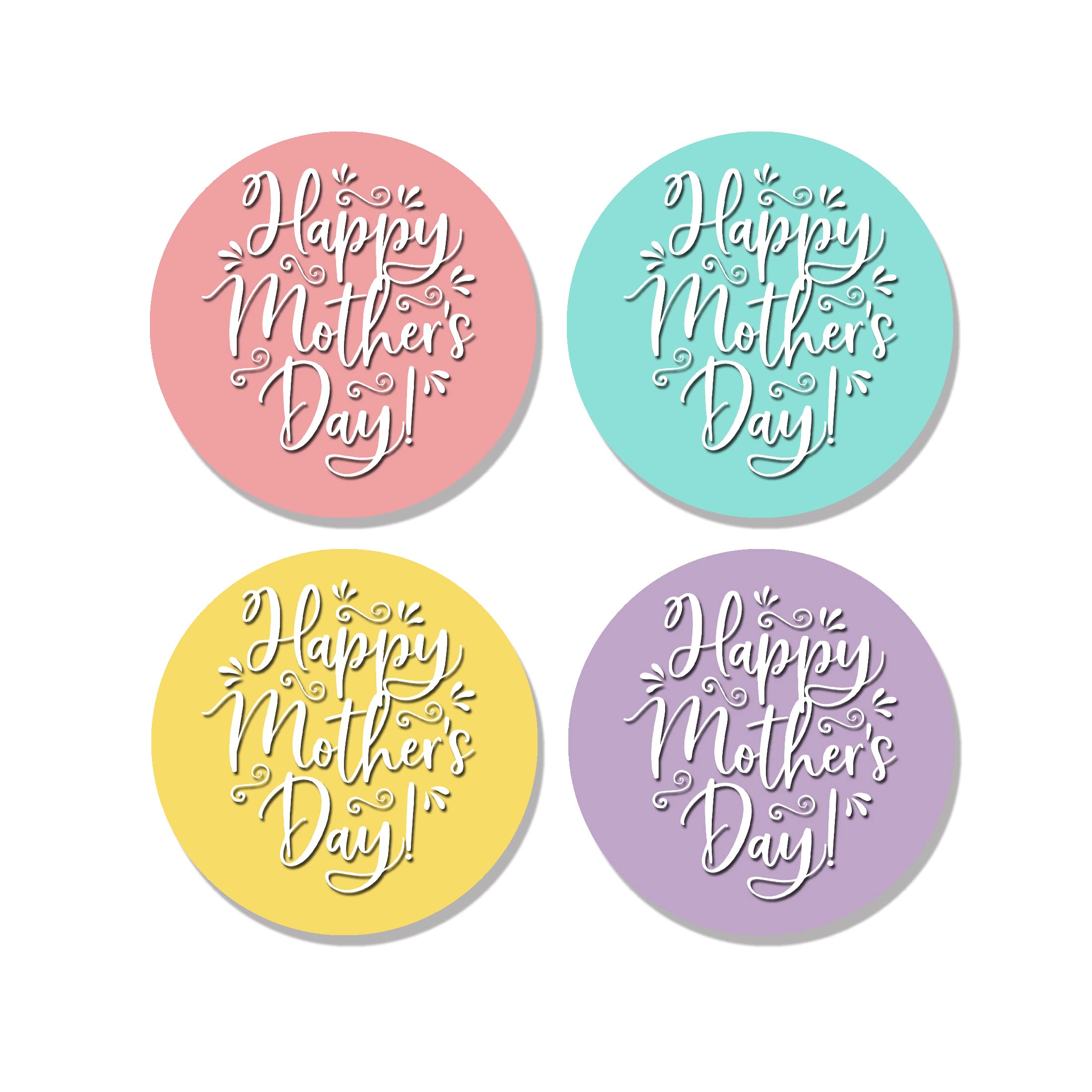 Treasured Forever Mixed Happy Mother's Day Stickers - Wax Melts, Business Red, White Sticker Sweet Sweet Cone Bags Sizes - 24 Colours (45Mm)