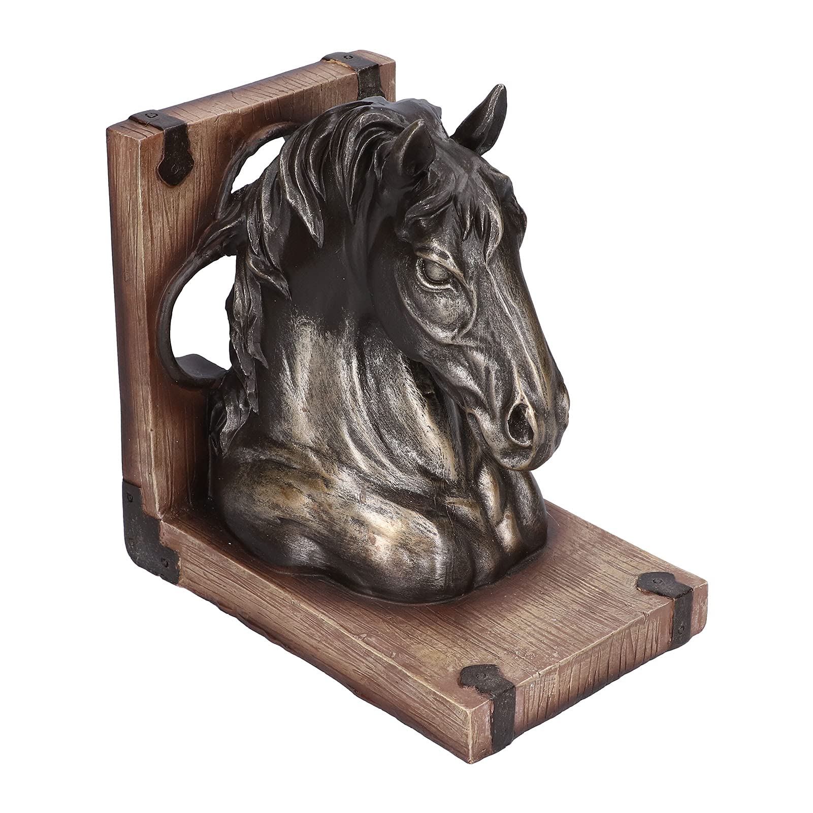 Vintage Horse Bookends Dekoracyjne, Wytrzymałe, żywiczne Końcówki do Książek na Półki w Biurze Domowym 2 Sztuki (głowa konia 2 szt)