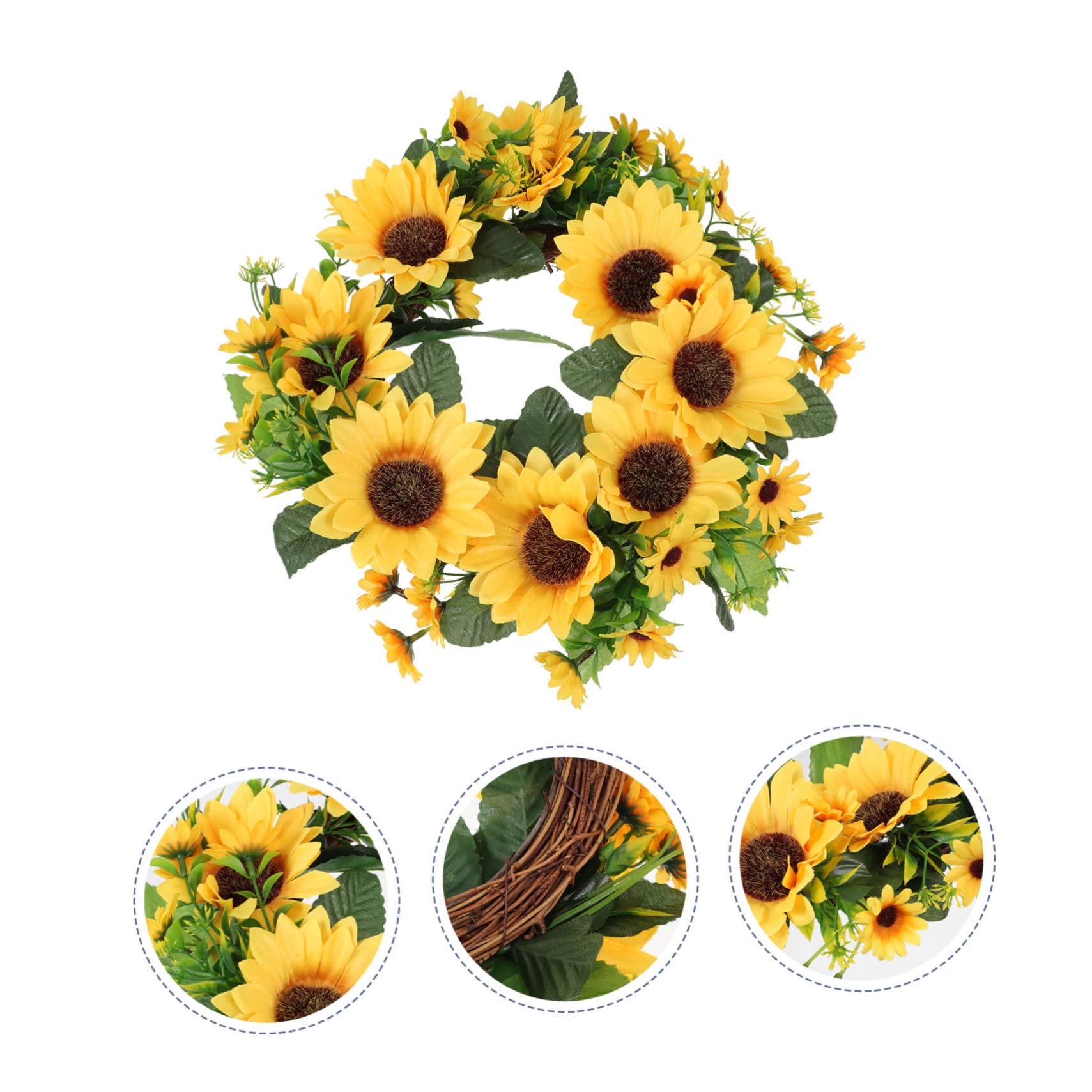 2stücke Künstlicher Sonnenblumenkranz Aus Hochwertigem Material Dekoration Für Frühlings Und Sommerfeste Für Hochzeiten Und Innenräume Pflegeleicht Und Langlebig