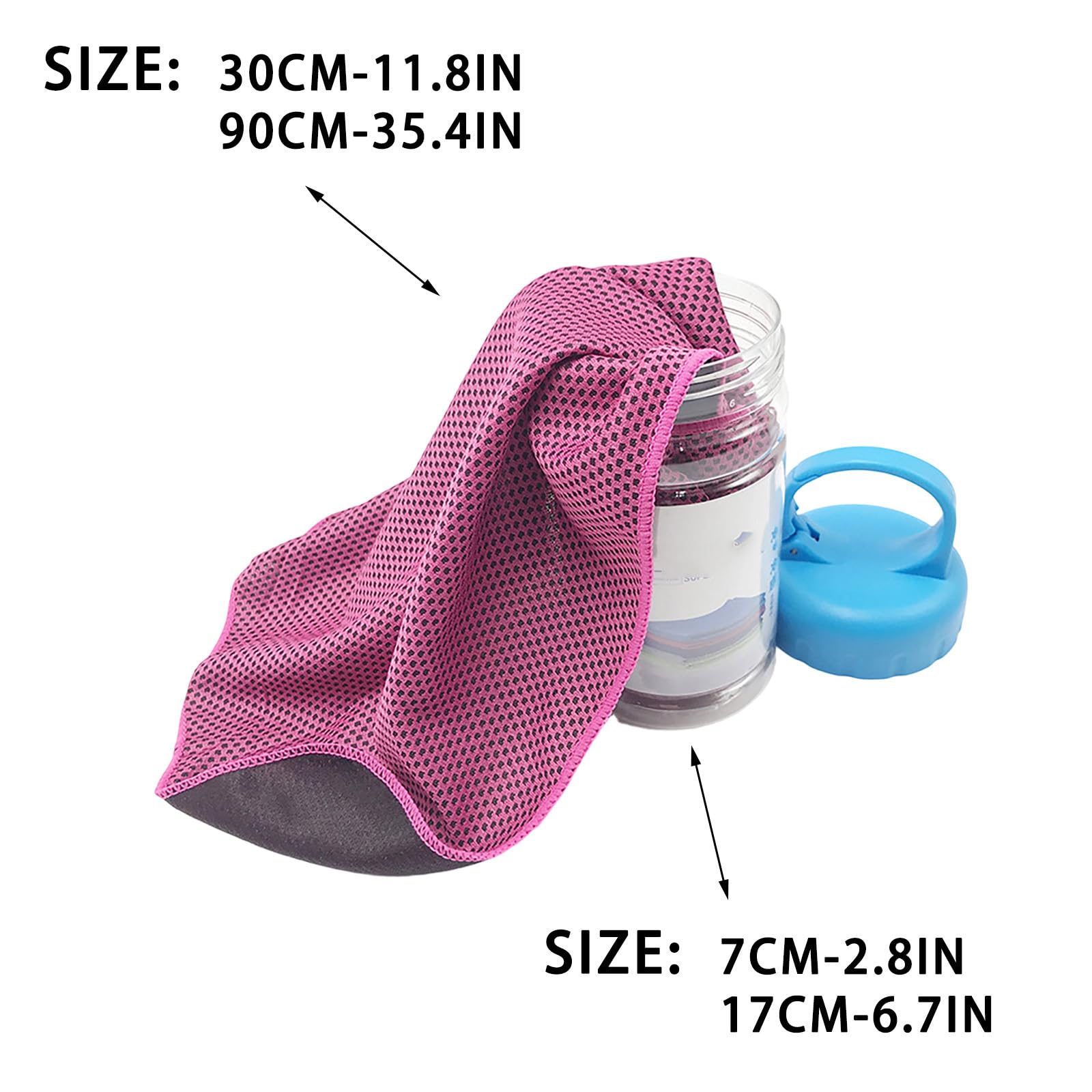 Kühlendes Handtuch für Hals, Mikrofaser-Kühltuch für heißes Wetter, weiches, atmungsaktives Sporthandtuch, kühles Zubehör für Fitness, 90 x 30 cm Größe, ideal für Outdoor-Aktivitäten