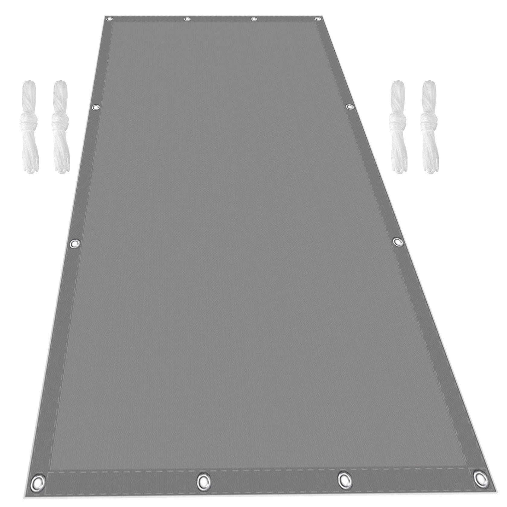 Voile d'ombrage rectangulaire 6'x9'm gris clair pour jardin et grande terrasse extérieure