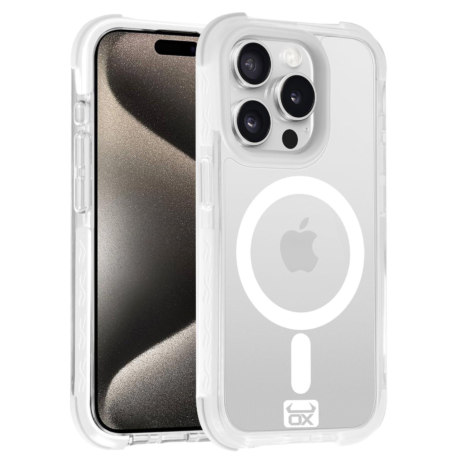 Coque iPhone 15 Pro Max OX Armor loup blanc compatible MagSafe - 8