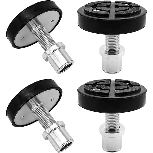 4Pcs 38mm Screw Up Car Lift Adapter with Rubber Lift Pads, 4-9cm Extension Car Lift Feet pads for Car Lift Bridge Jack Stable Support, for 2 Post Car Lift, Heightening Feet Plus High Car Lift Tray