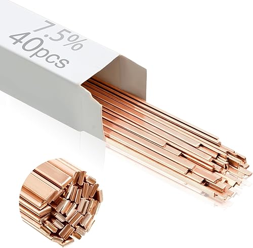 25 varillas de soldadura Bcup-5 Plata Soldadura Phos Aleación de soldadura de cobre Varillas de soldadura plana Industria 0.050 "x 18"x14" para aire