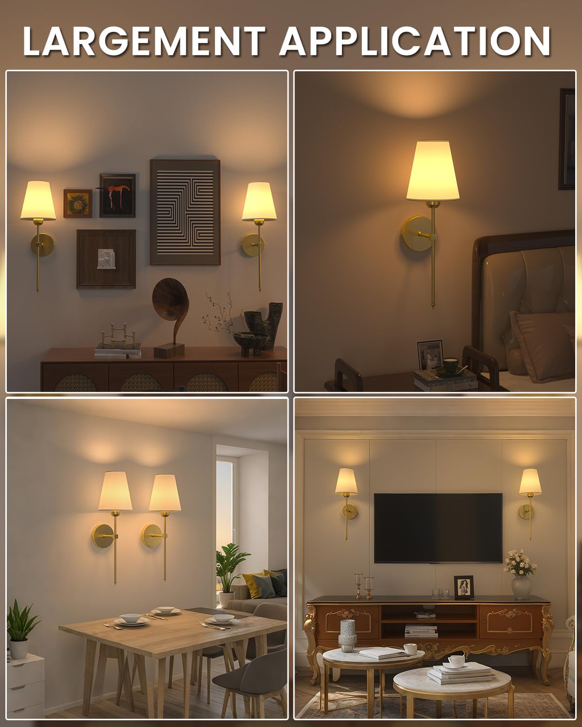 Klarlight Batterie Fonctionne mur Sconce Ensemble de 2, RGB+3CCT Lampes Murales Rechargeables 5000mAh, Dimmables Télécommande, Sans fil Chambre Salon