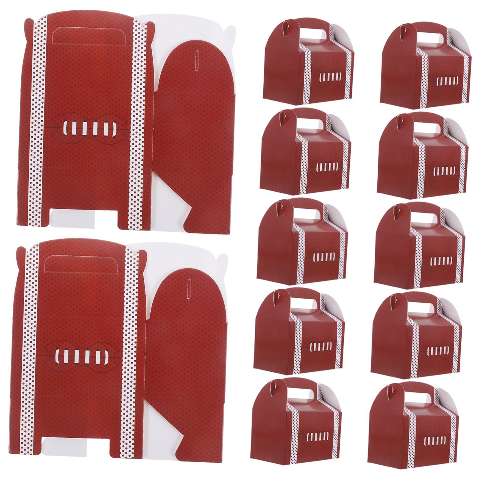 NAMOARLY Custom Rugby Theme Party Favor Boxes 18 Pack Paper Candy Wrapping Boxes Handle Design for Storage Packaging