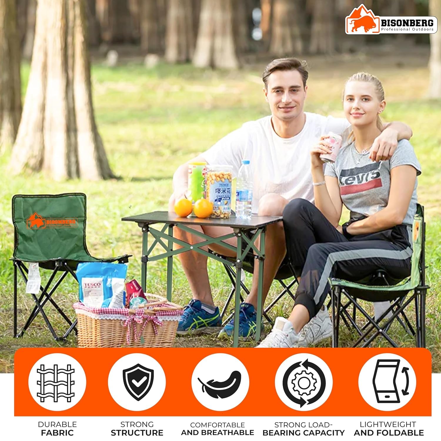 BISONBERG Aluminium Folding Camping Table Adjustable Height Table for Camping, Fishing, Hiking, Travel, Picnic, Beach - Aluminum (Square) - Image 4 thumbnail