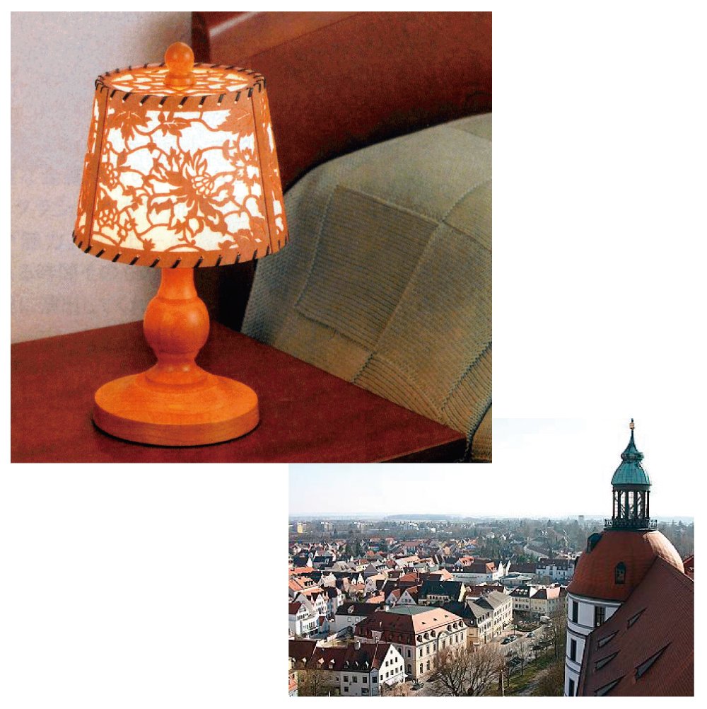 アンティーク 鳥がくわえる卓上ライト メタル製スタンド オレンジ