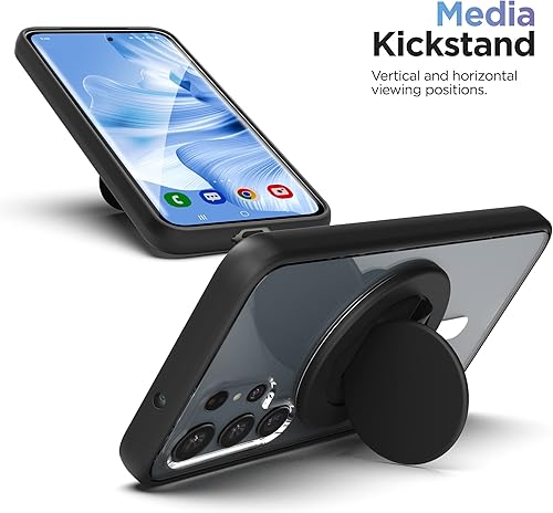 Miniatura 4 de ENCASED Funda transparente diseñada para Samsung Galaxy S23 Ultra Magnética con soporte extraíble para teléfono, agarre y soporte, compatible con