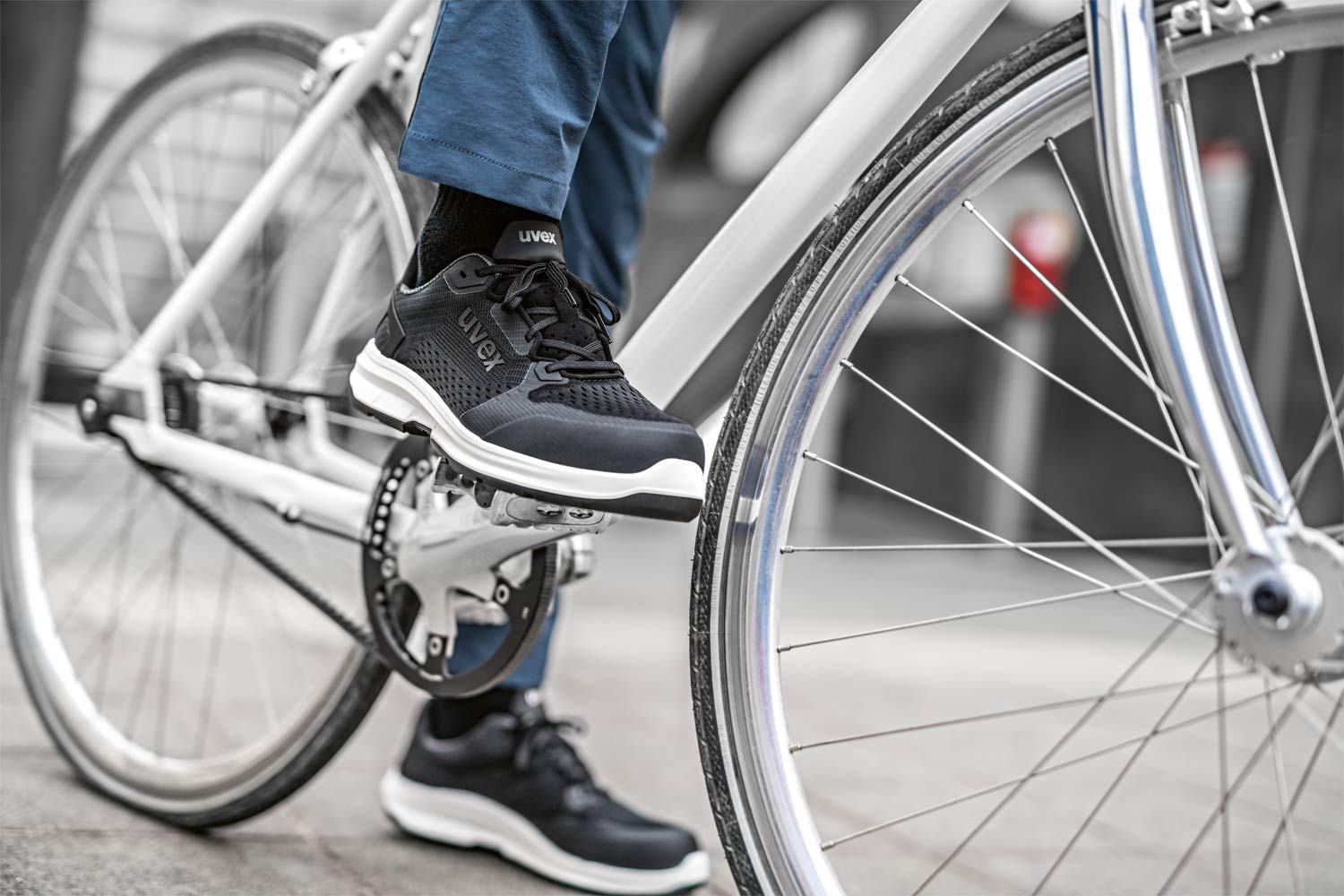 Uvex 1 Sport Scarpe da Lavoro Antinfortunistiche S1 SRC | Scarpa Antinfortunistica Bassa | Puntale Metal Free | Nero