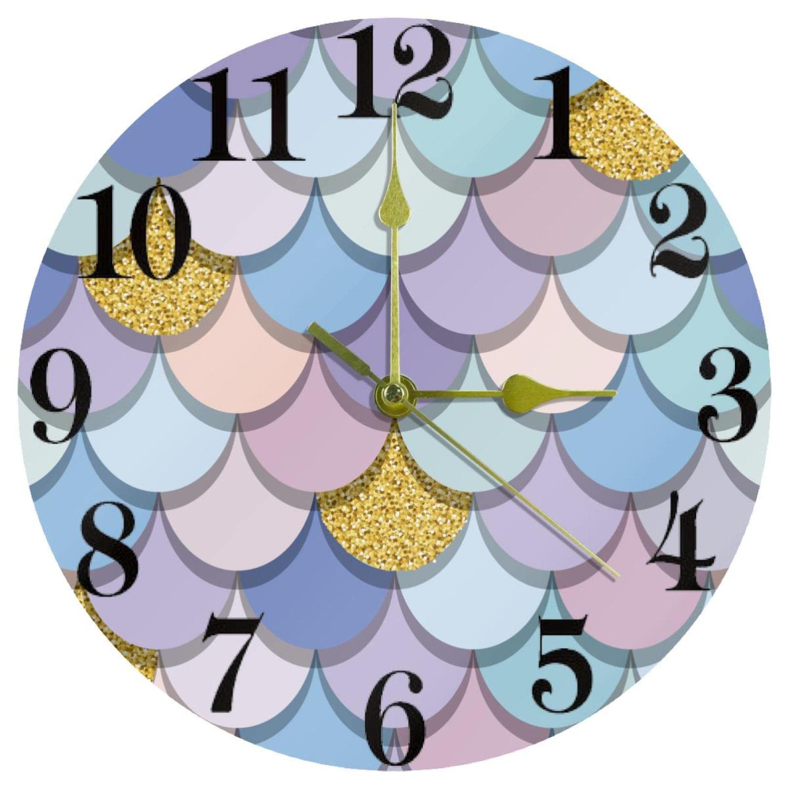 Horloge murale queue de sirène à piles avec mécanisme à quartz silencieux de 25,4 cm