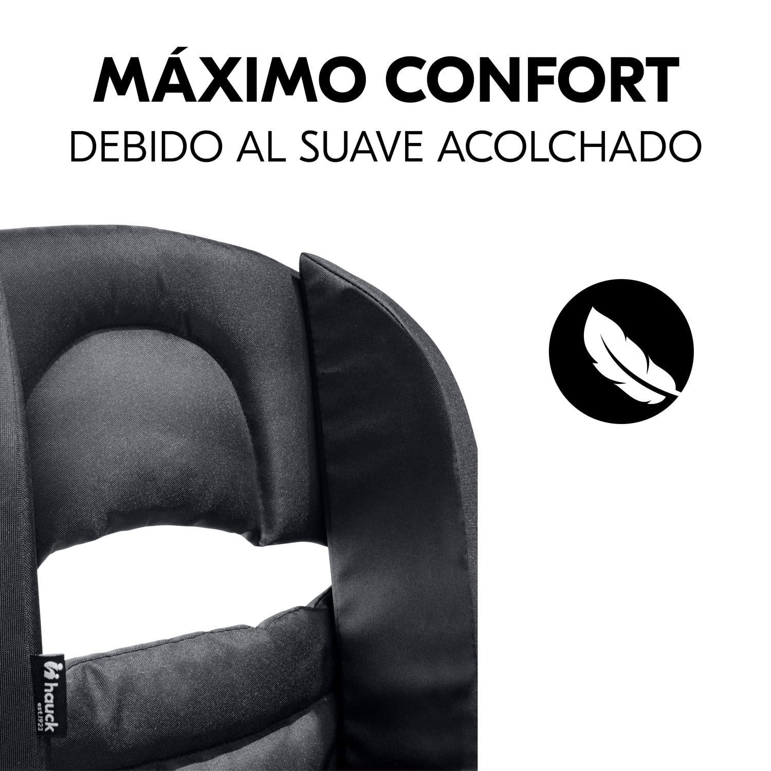 hauck Asiento Acolchado para Remolque de Bicleta para Niños | Compatible con Dryk Duo, Dryk Duo Plus y Bike N Walk Duo | Suave, Cómodo y Fácil de Limpiar – Negro